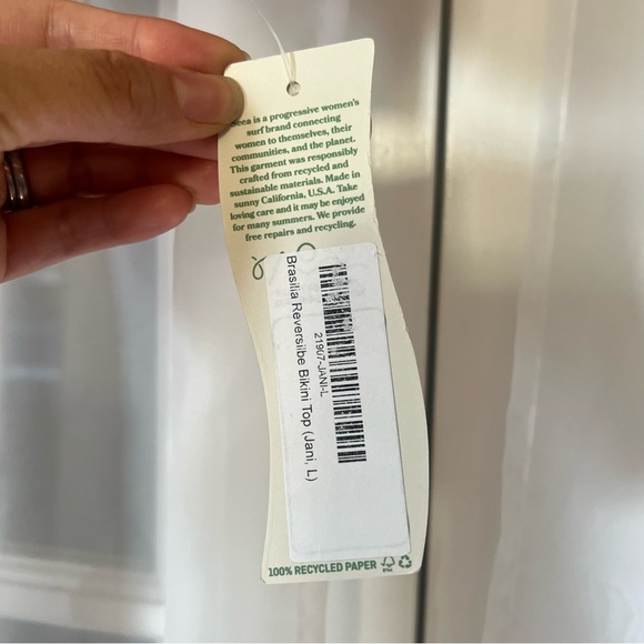 Seea Two Piece Reversible Brasilia Bathing Suit Bikini Size Large - Picture 4 of 5